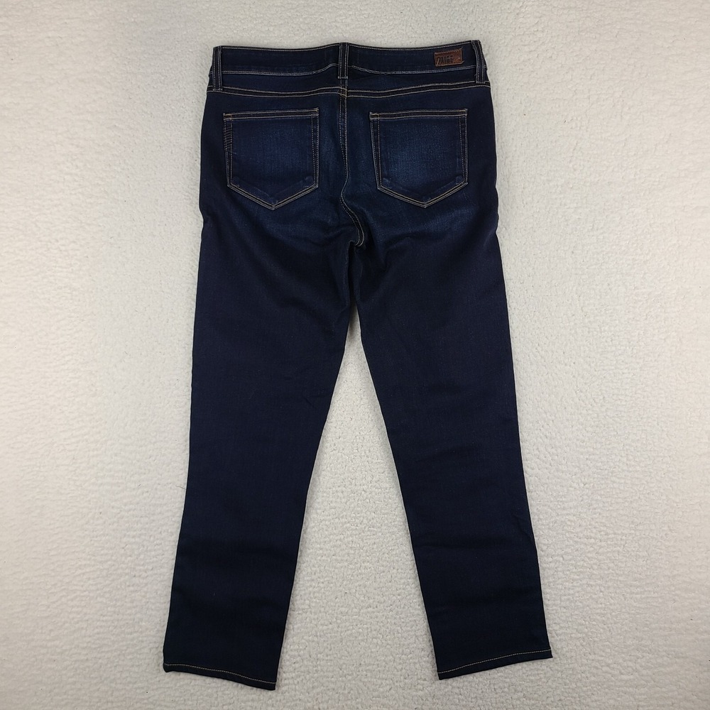 Paige Jeans‎ Womens 29 Blue Skyline Skinny Surface Dark Wash Denim HEMMED - Picture 12 of 14